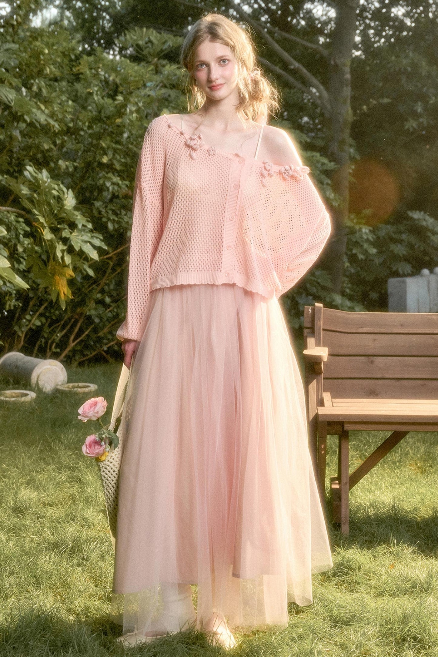 Galaxy Ice Silk Hollow Cardigan