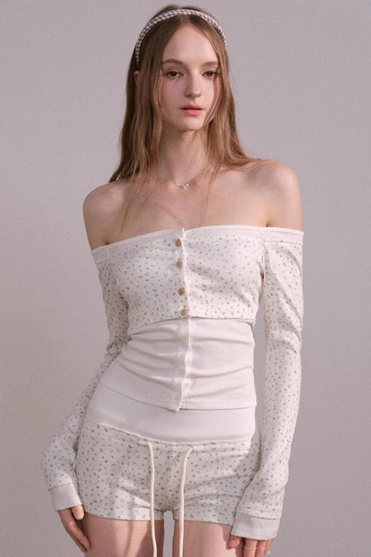 Autumn Floral Knitted Tops Set-Up