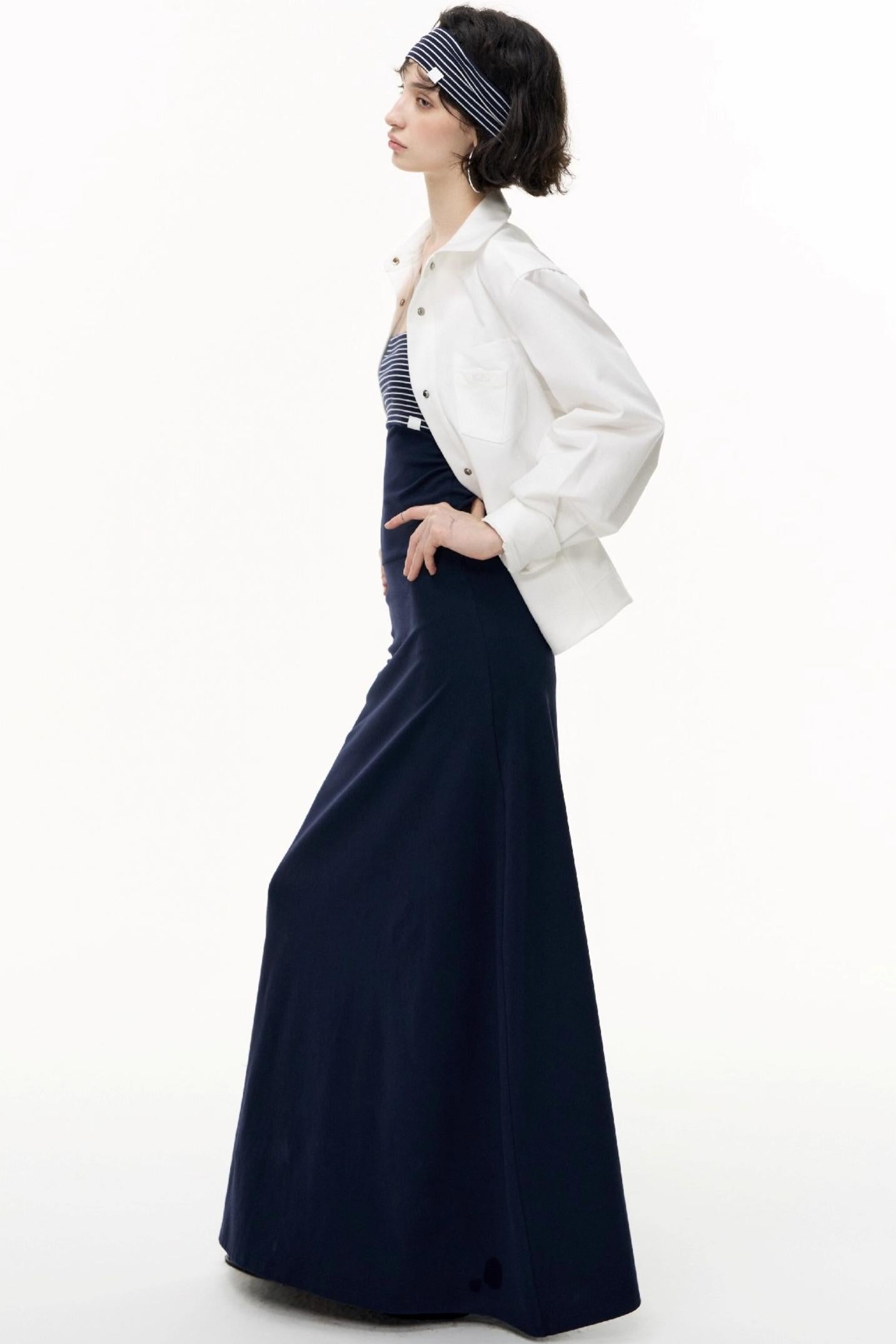 Tencel Waist Long Dress Set-Up