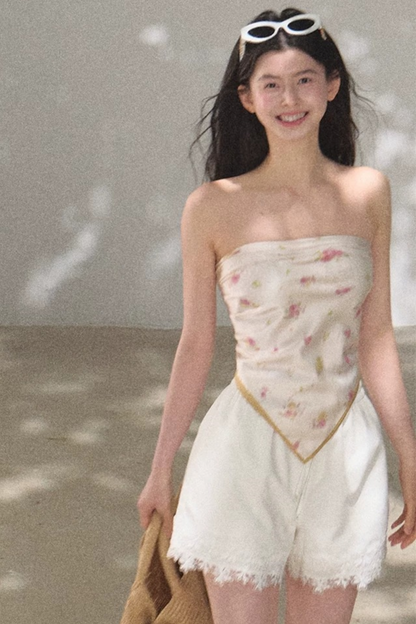 Magic Silk Contrast Edge Scarf Top