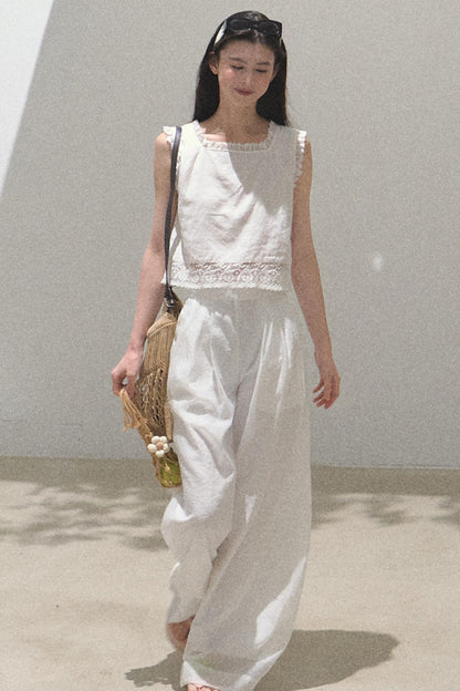 Iridescent Wide-Leg Trousers