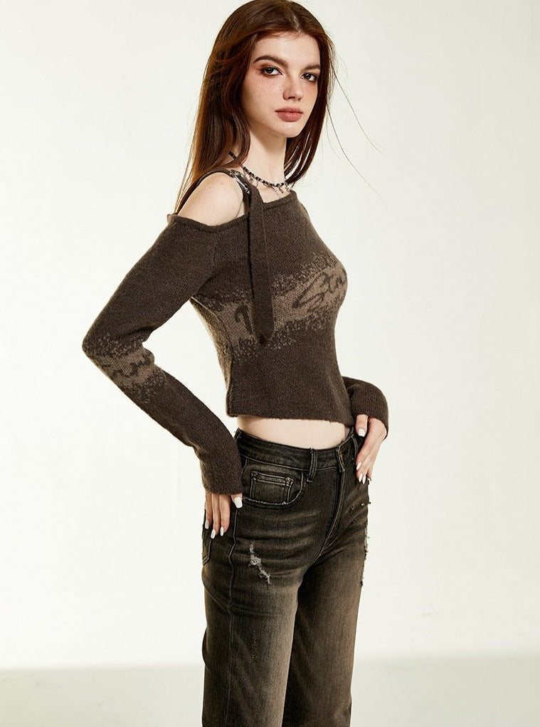 Off-the-Waist Slim One-Shoulder T-shirt