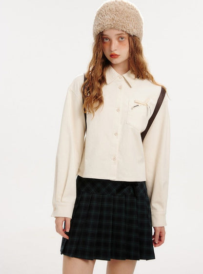 LAPEL CROPPED SHIRT