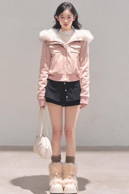 Hooded Faux Fur Winter Coat