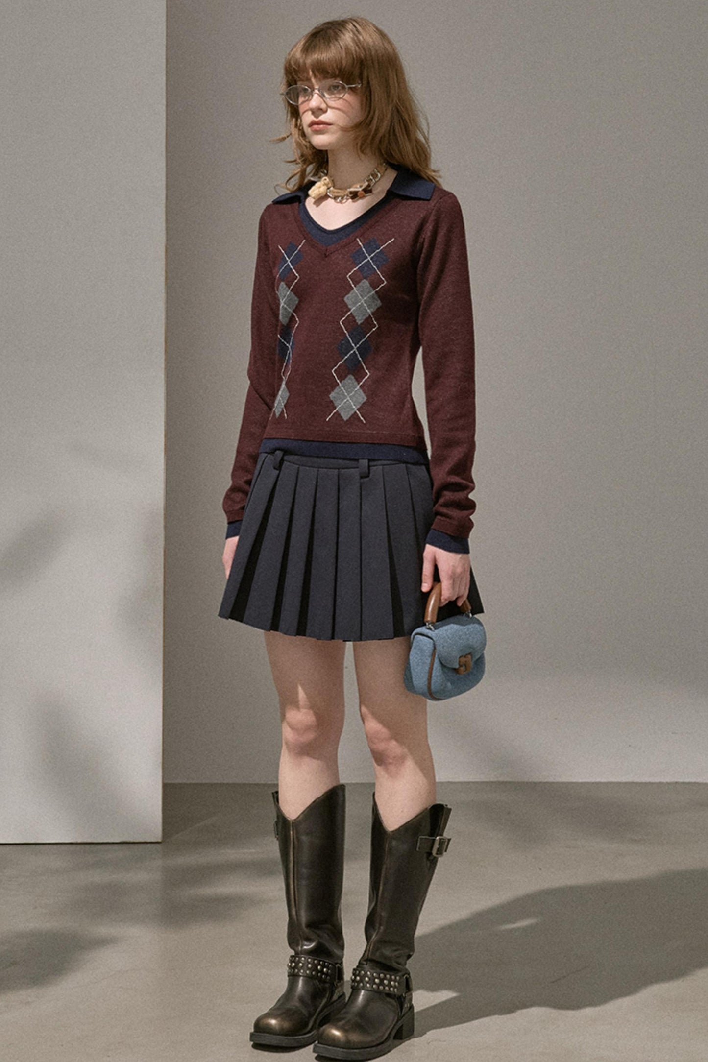 Silk Classic Pleated Puffy Short Skirt