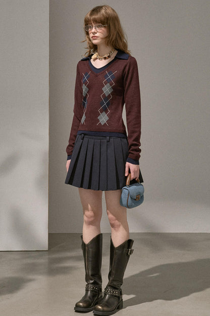 Silk Classic Pleated Puffy Short Skirt