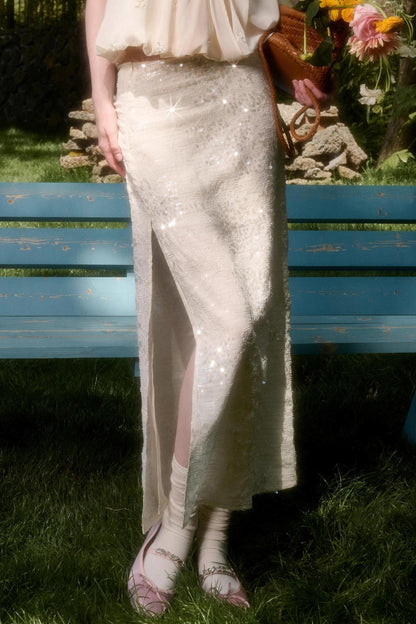 Celestial Slouchy Suit With Knit Skirt Set-Up