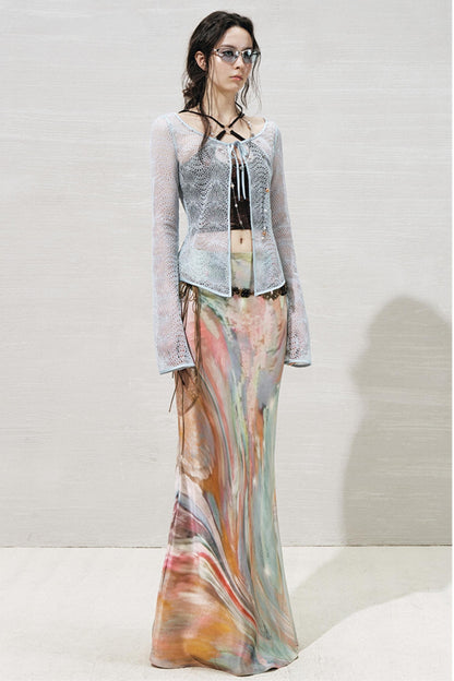 Lace Metallic Cardigan Set