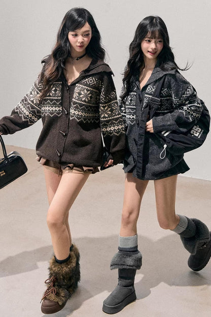 Fair Isle Duffle Cardigan