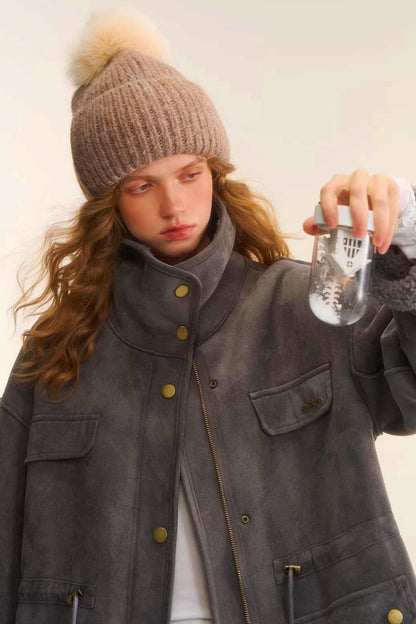 Reversible Lamb Wool Biker Jacket