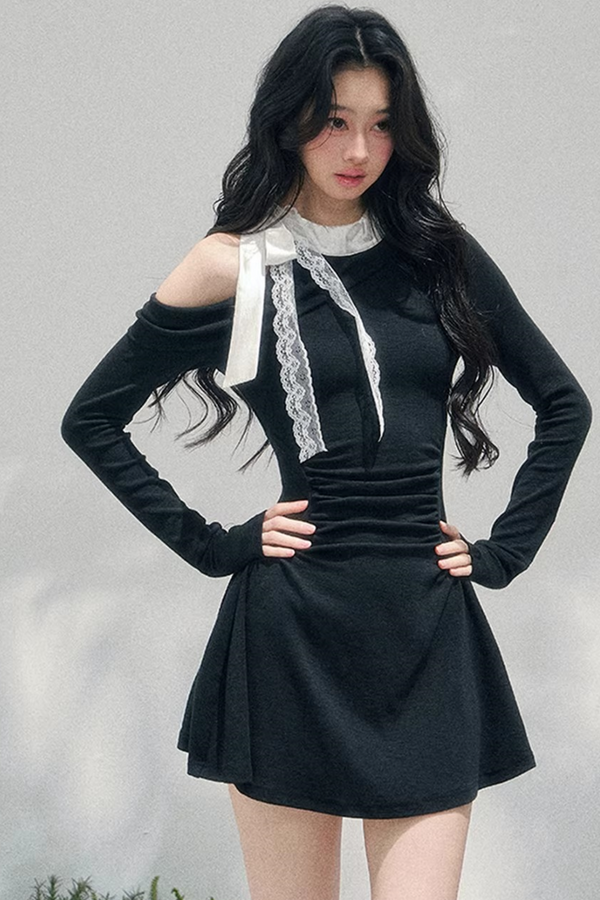 Entwined Warmth Waist-Cinching Dress