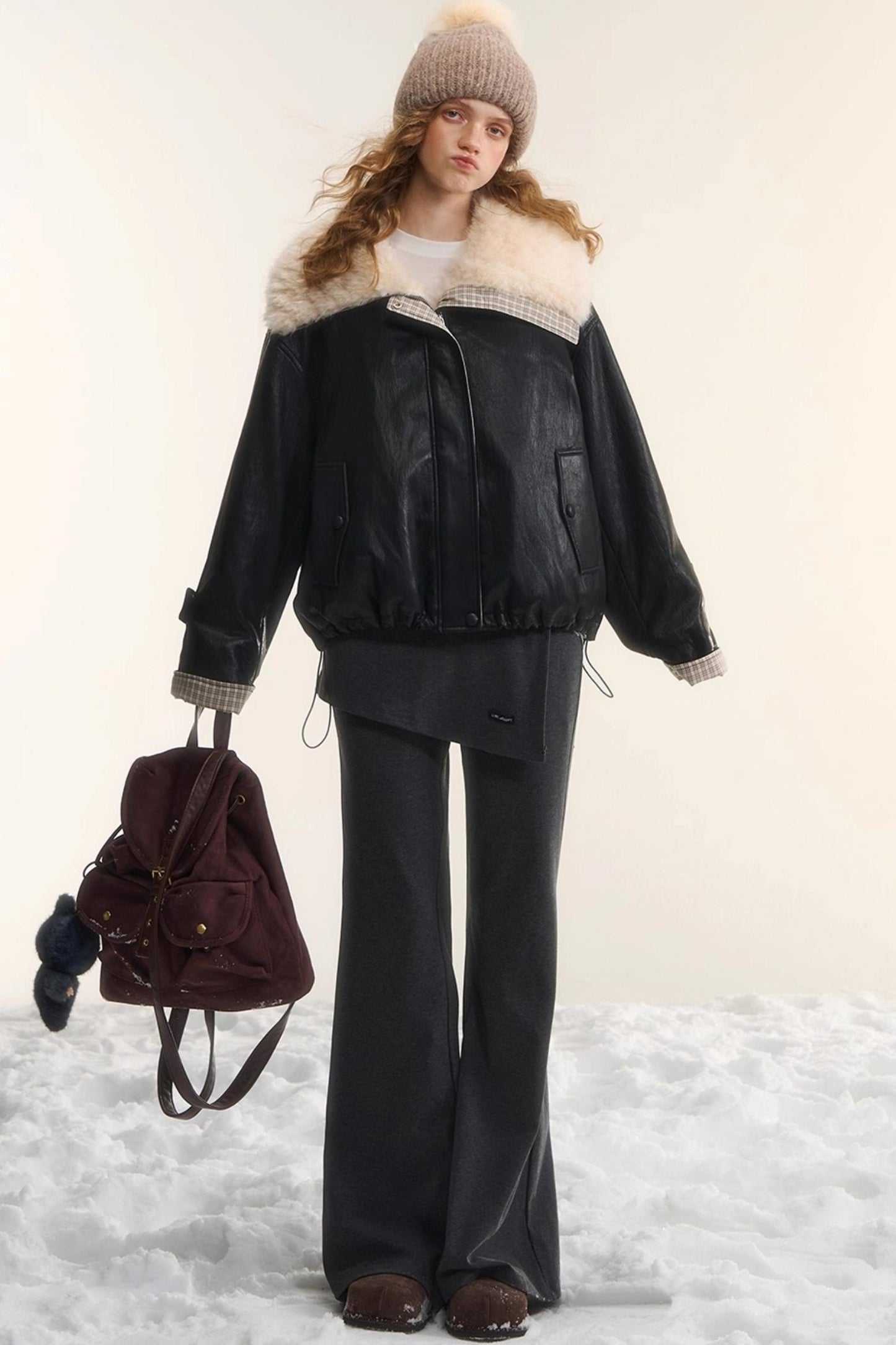 Irregular Flared Knit Pants