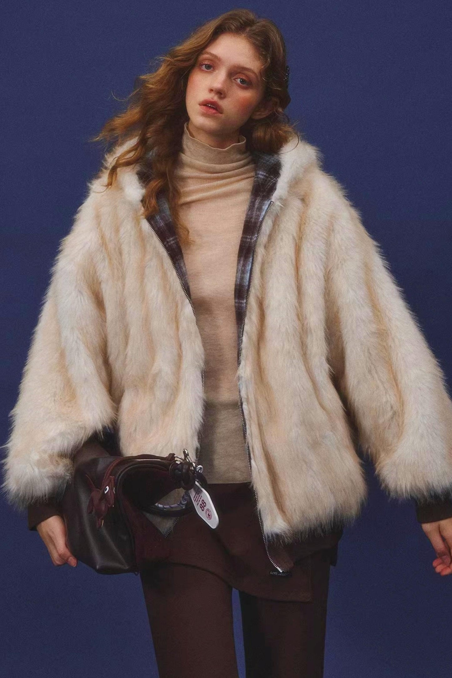 First Snow Plaid Reversible Coat