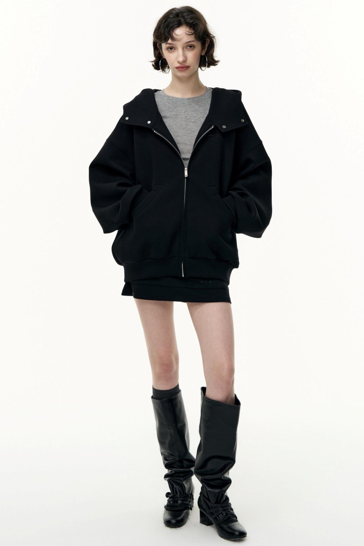 Tea Layer Hooded Cardigan Coat