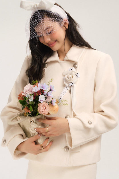 Flight Diary Woolen Jacket & Skirt Set-Up