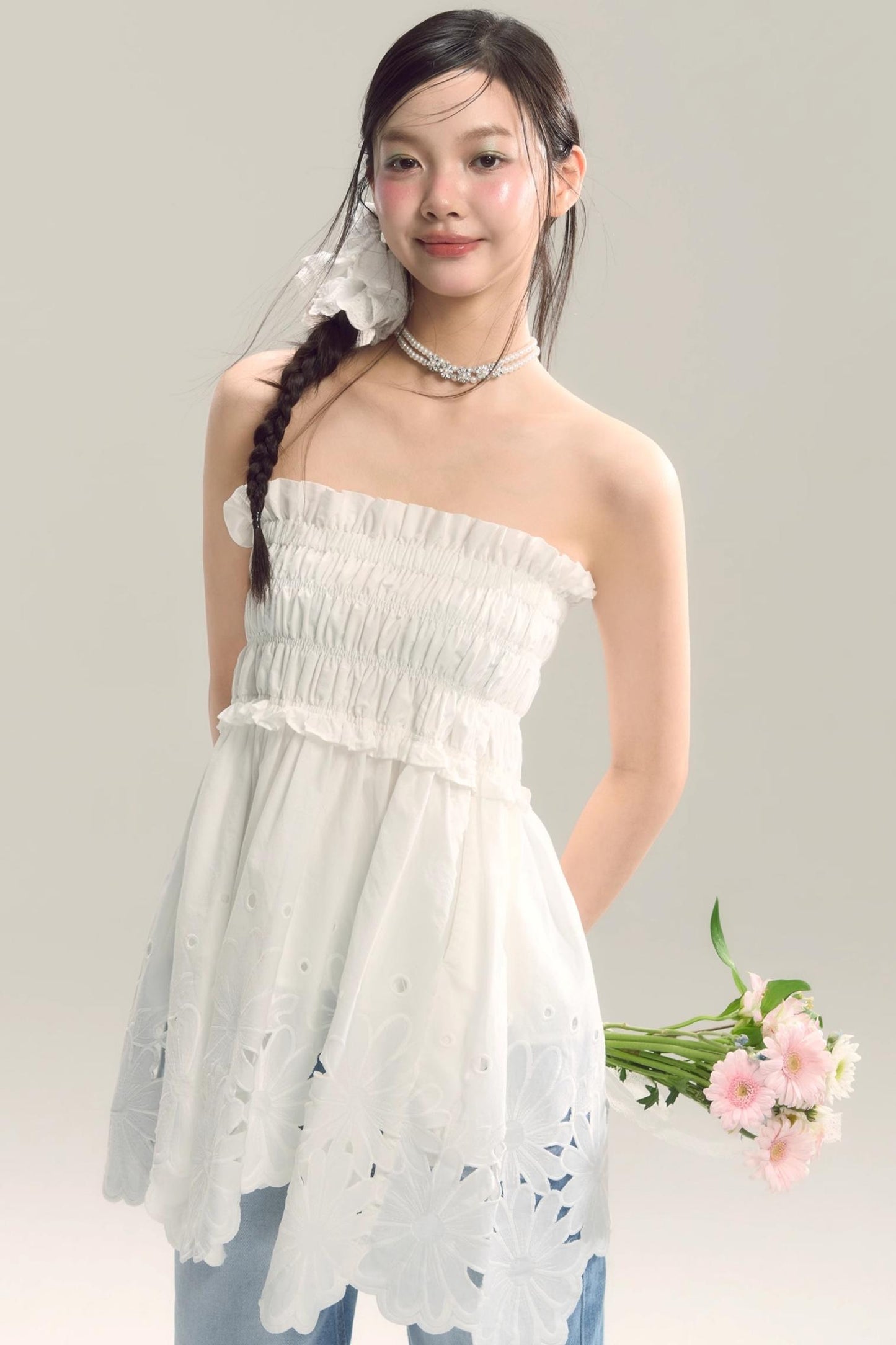 Whispering Daisy Asymmetrical Skirt Top