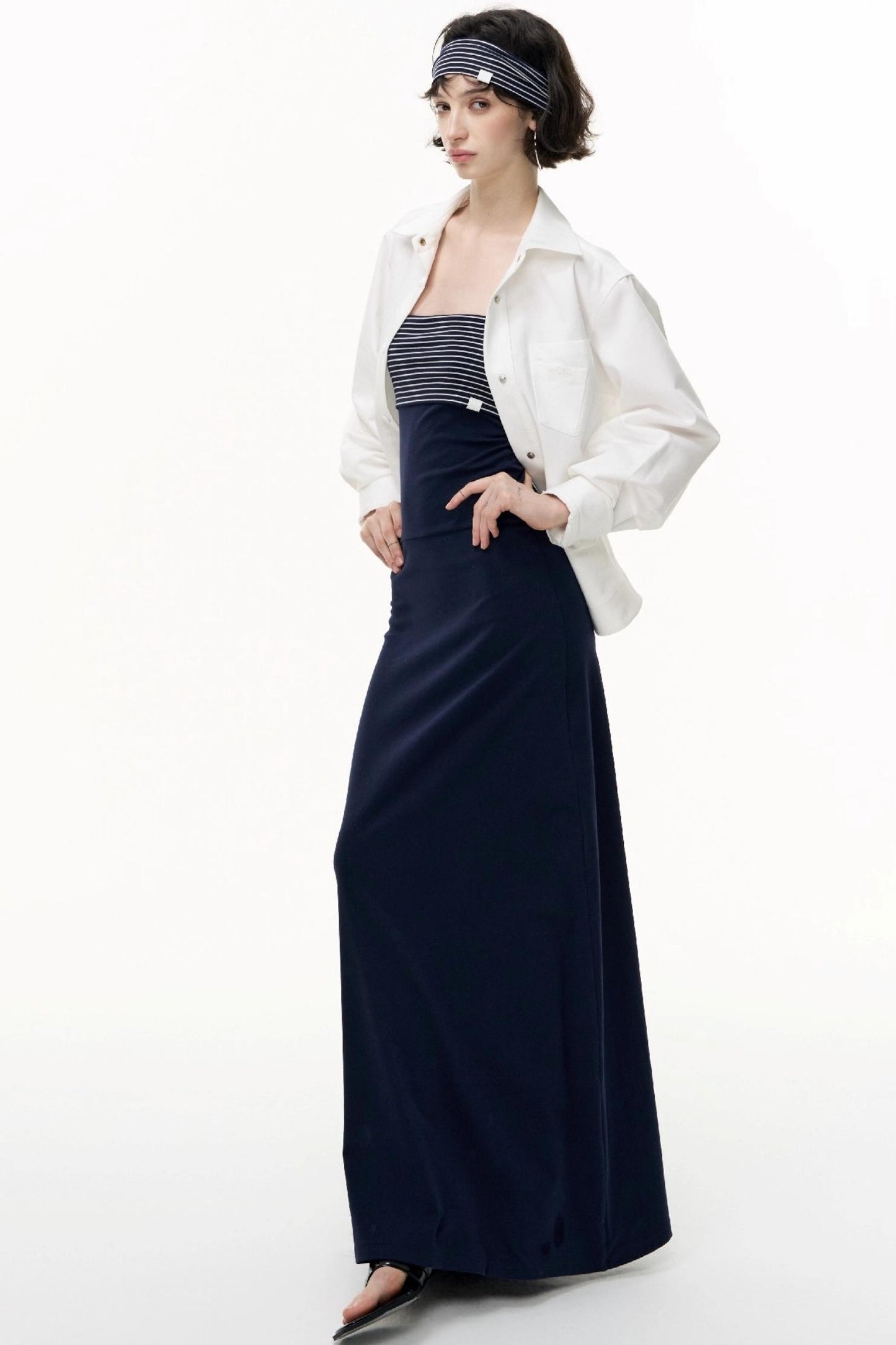 Tencel Waist Long Dress Set-Up