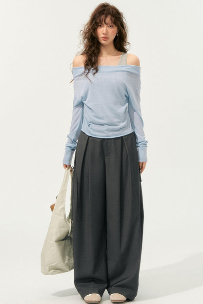 Loose Drape Straight Pants