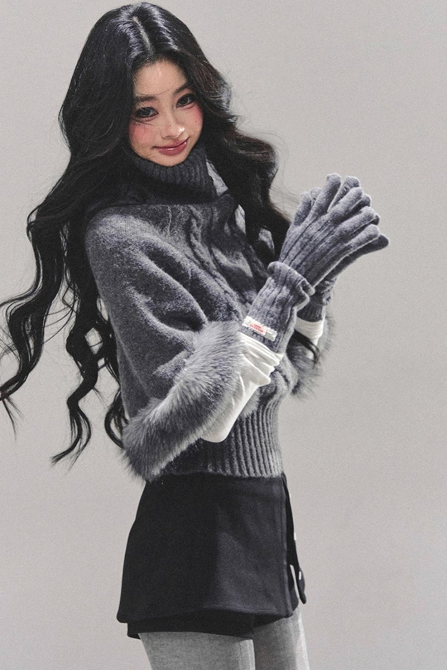 Korean Mohair Turtleneck Sweater