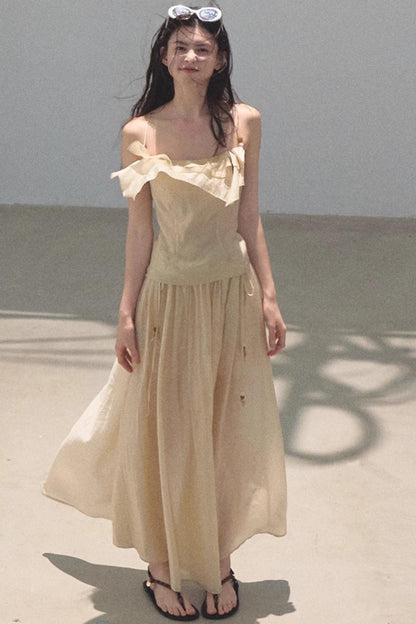 Summer Ruffled Camisole Skirt Set-Up