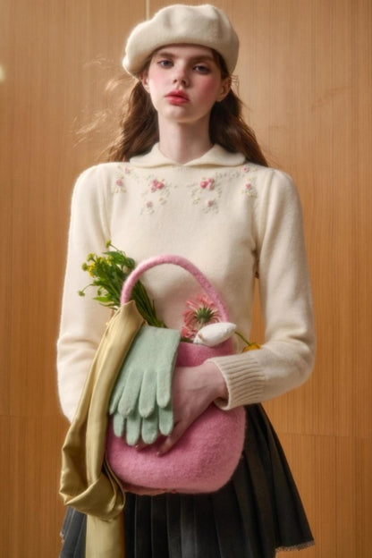 Wool Handmade Embroidered Sweater