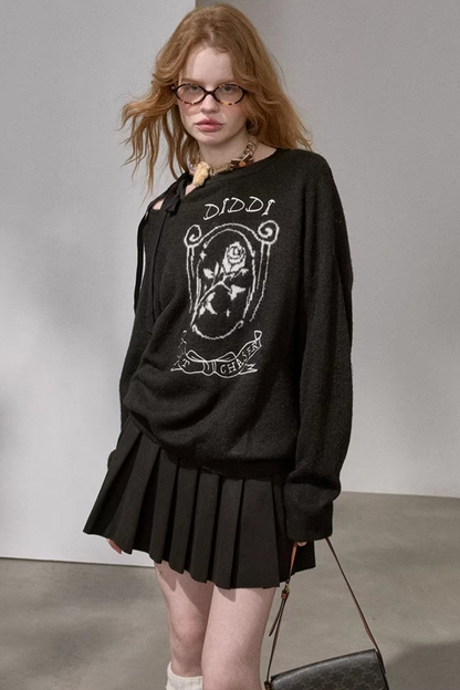 Knitted Two-Piece Sweater Pants Set