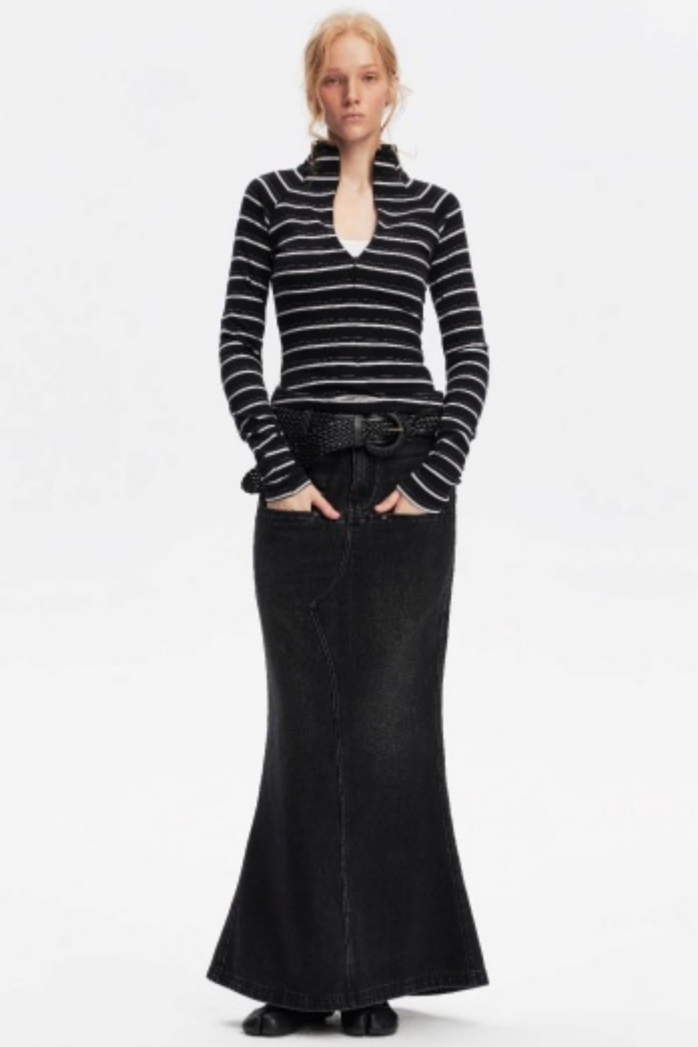 Vintage Striped Slim Knit Top