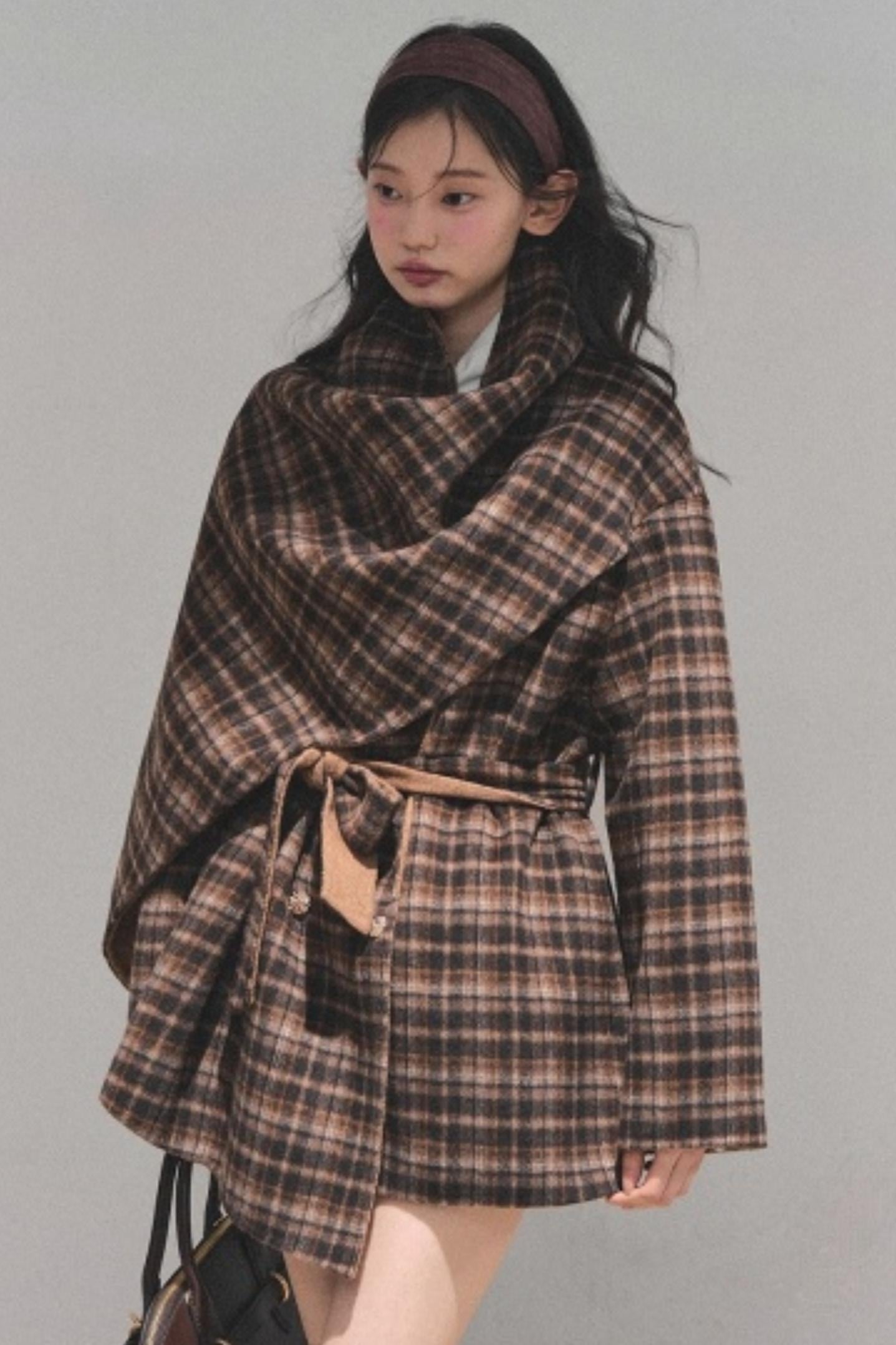 Winter Plaid Wool Coat