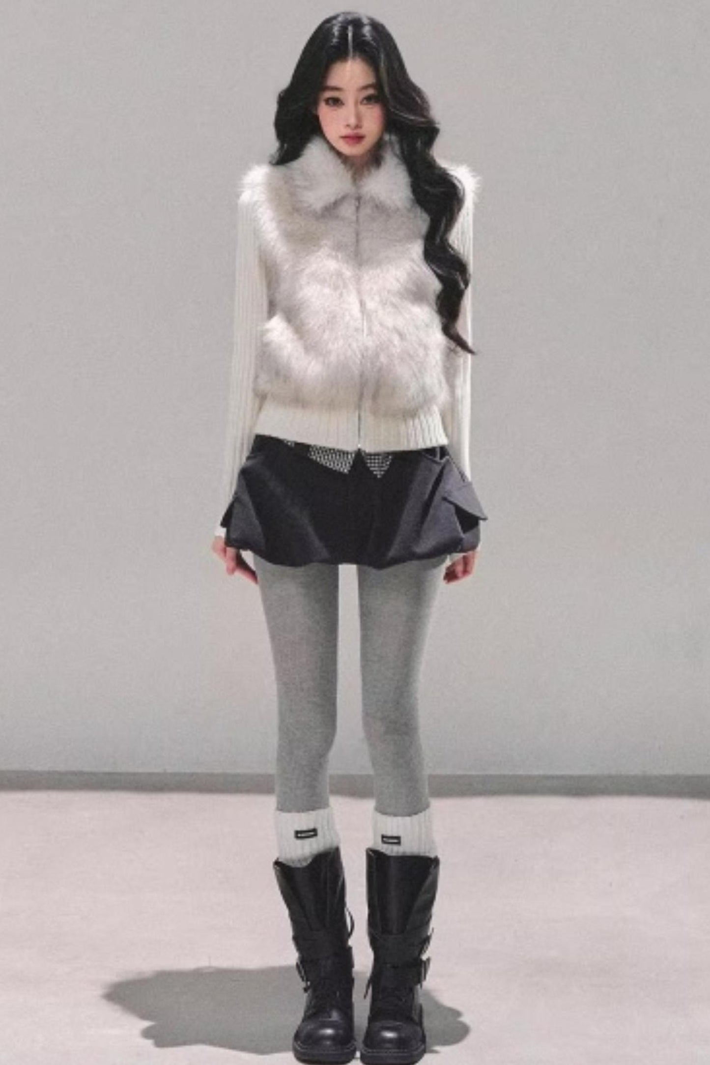 Soft Landing Fur Knit Jacket