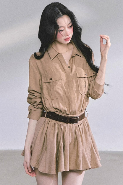 Plaid Two-Piece Winter Dress Set-Up