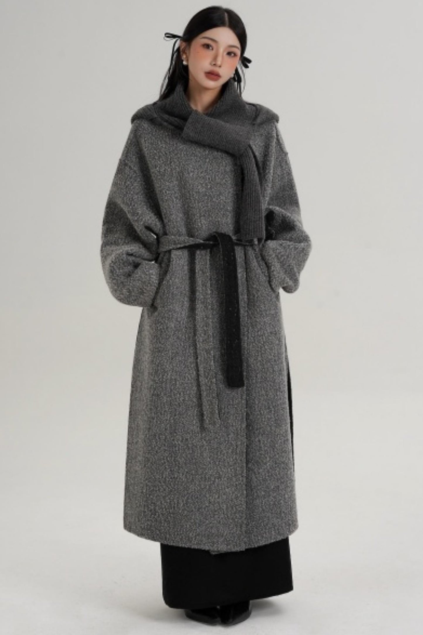 Hooded Double-Sided Wool Coat
