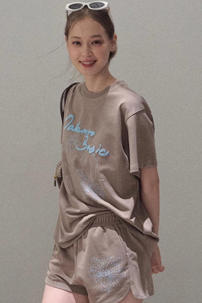 Cotton Lounge Top Shorts Set-Up