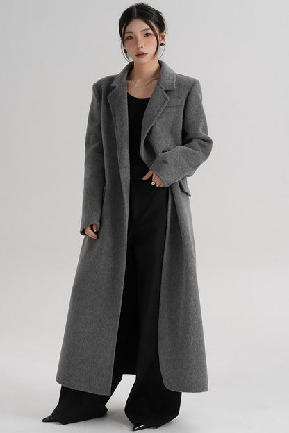 Reversible Long Shoulder Wool Coat