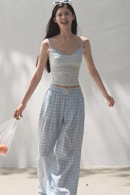 Wide-Leg Tencel Hemp Pants Set-Up