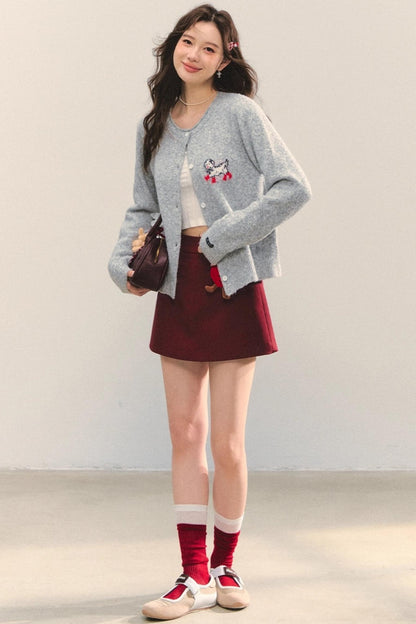 Soft Glutinous Dalmatian Jacquard Cardigan