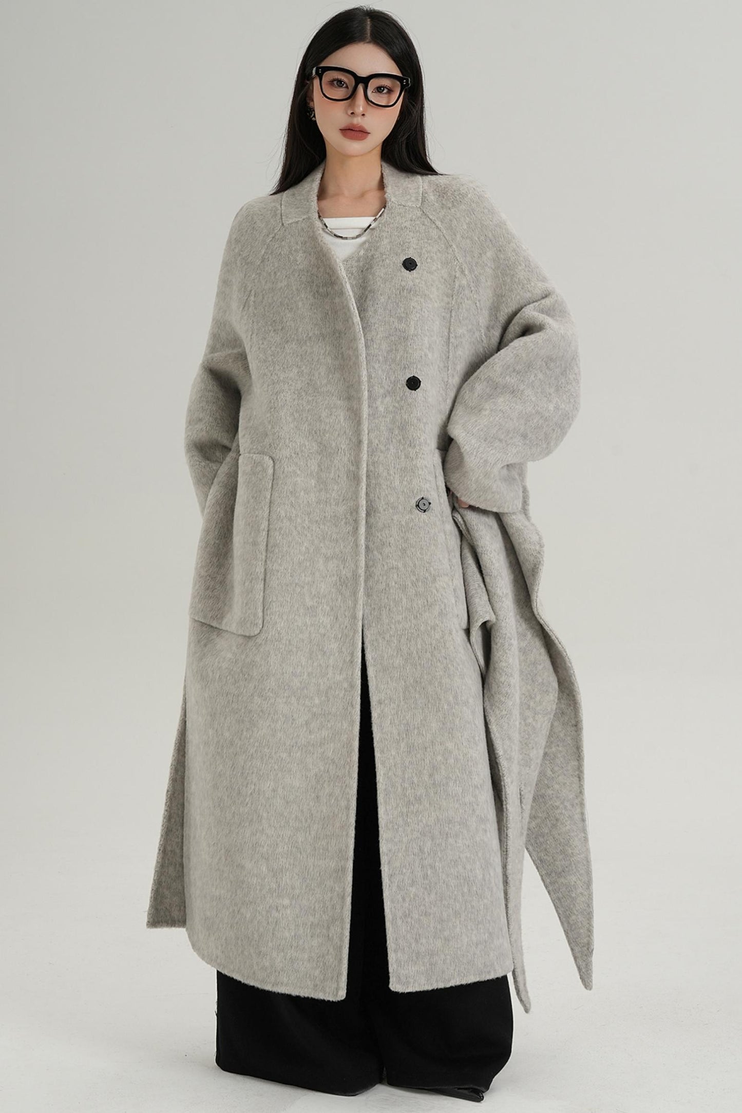 Woolen Elegance Long Jacket
