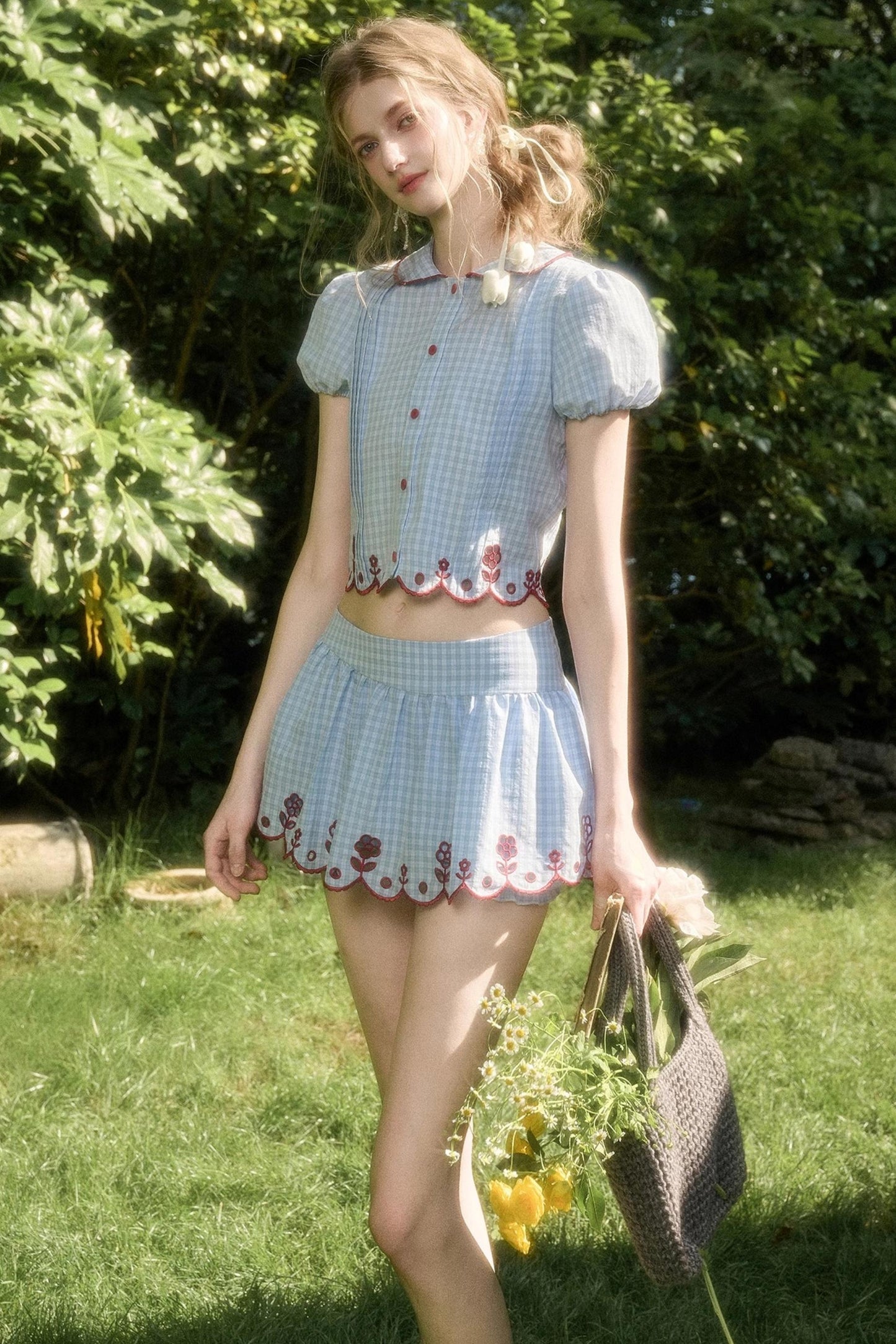 Pure Lace Airy Shirt Set-Up