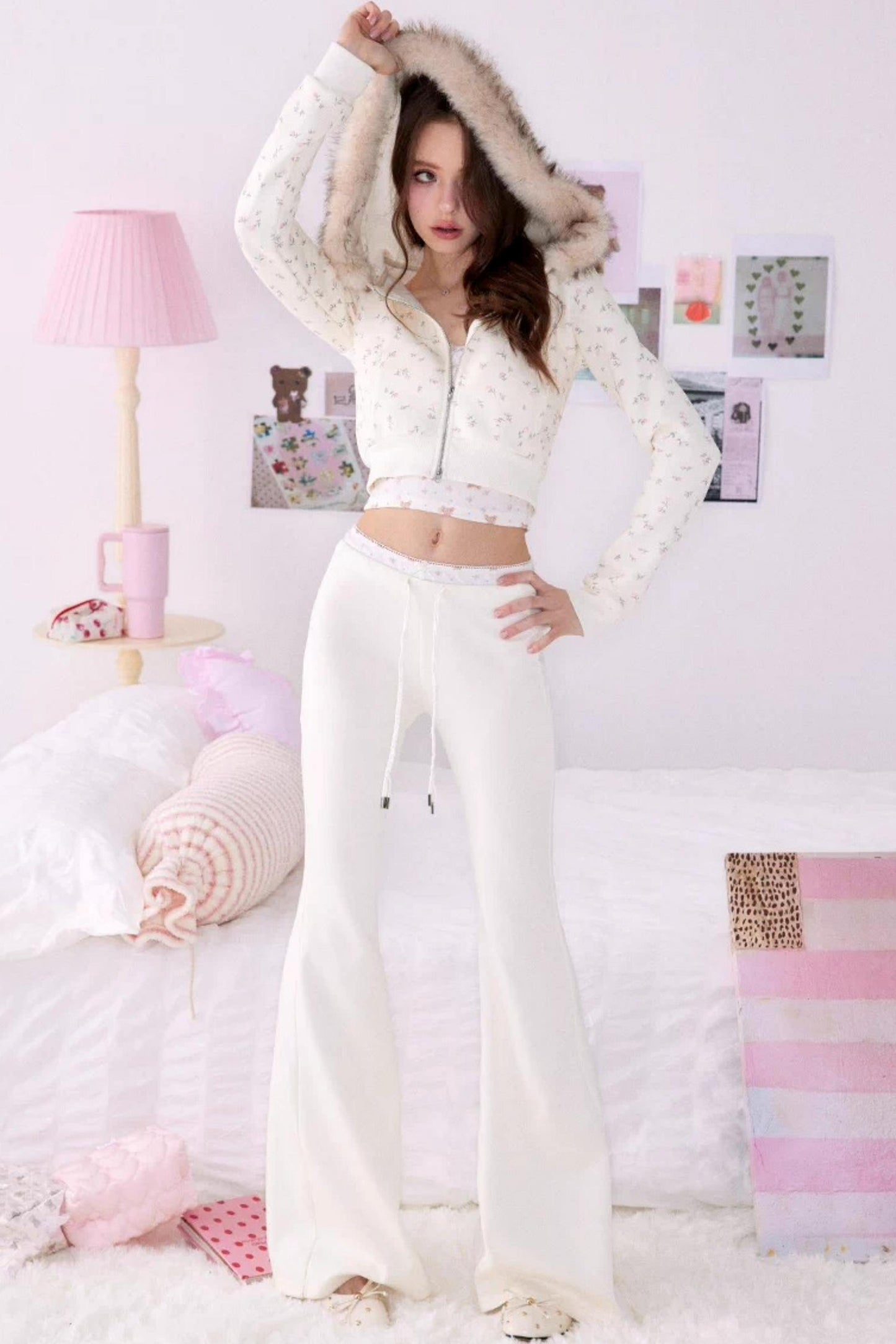 Bear Print Sweater Suspender Set-Up