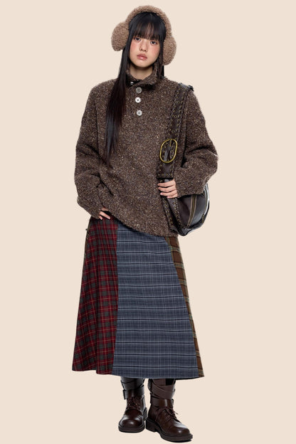 Stand-Up Vintage Sweater Jacket