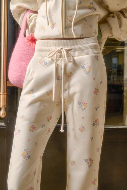 Milky Way Floral Fur Collar Jacket Set-Up