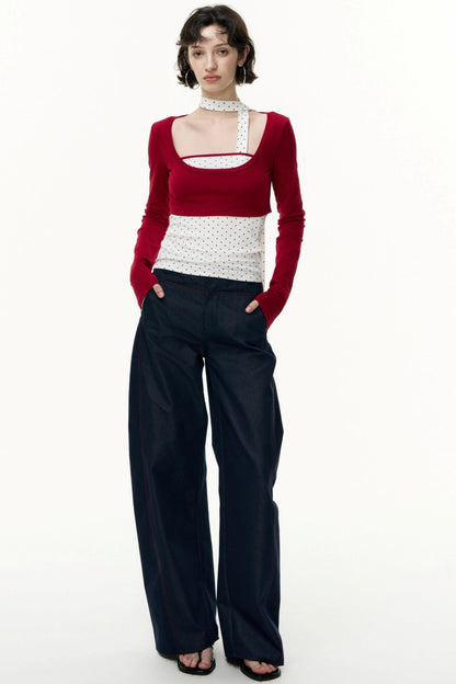 Salt Tea Polka Dot Striped Smock Set