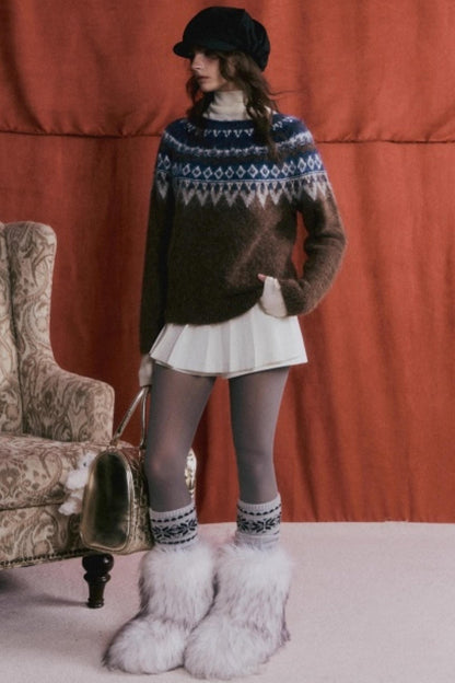 Wool Blend Fair Isle Sweater