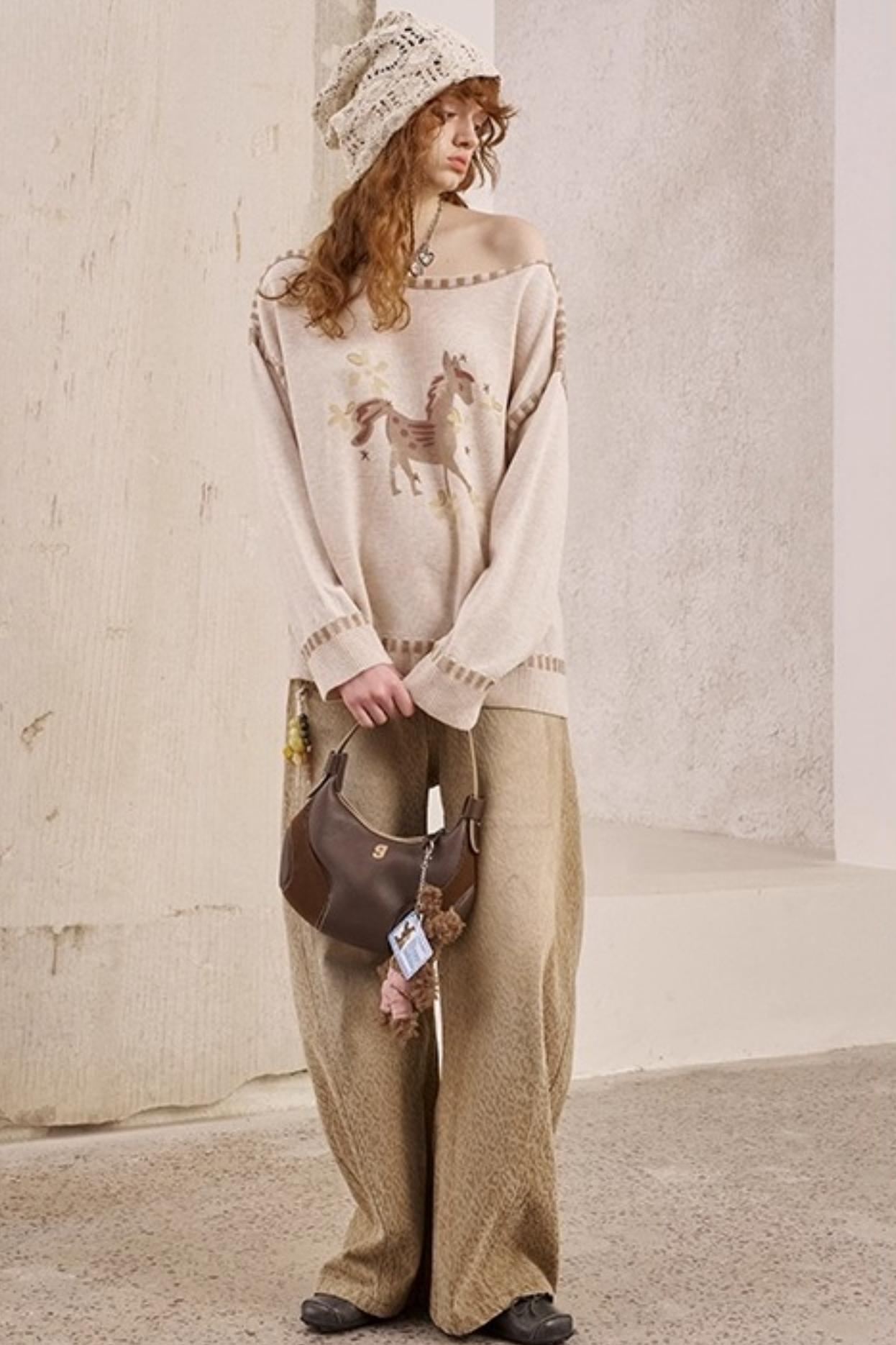 Leopard Split Wide Leg Pants