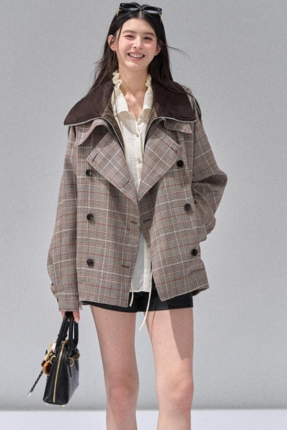 Fungus Edge Collar Drawstring Lace-up Shirt