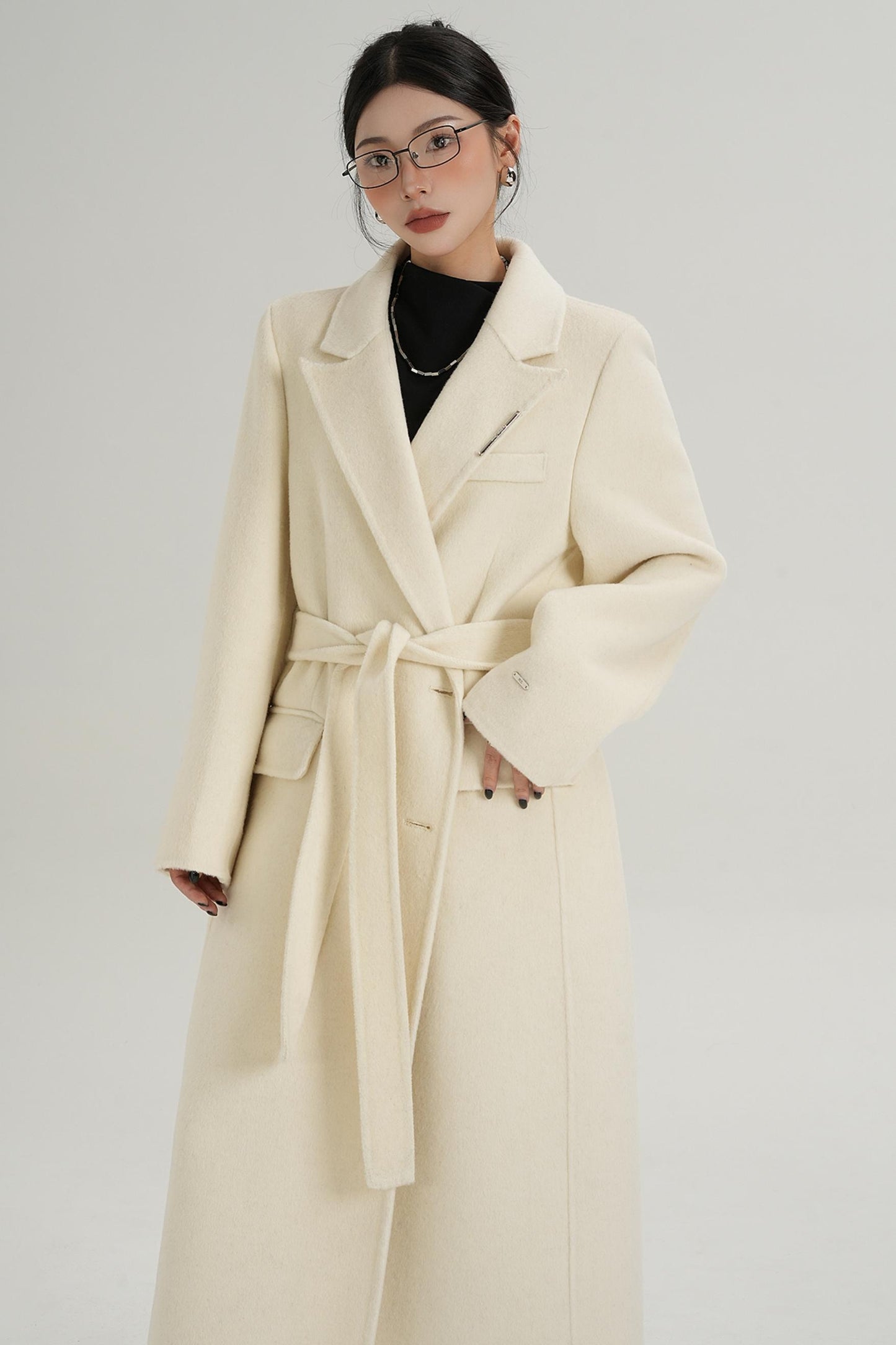 Wool Elegance Long Trench Coat