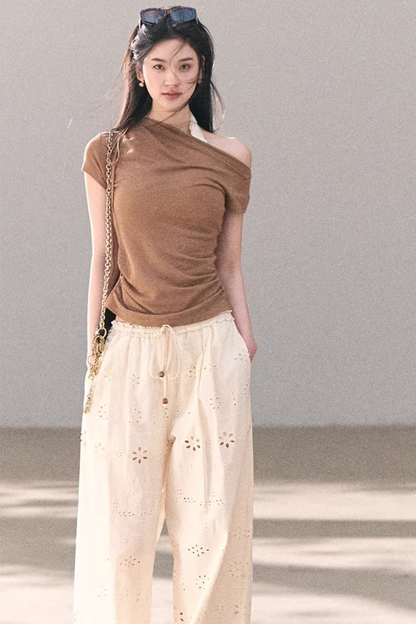 Embroidered Pure Cotton Pants