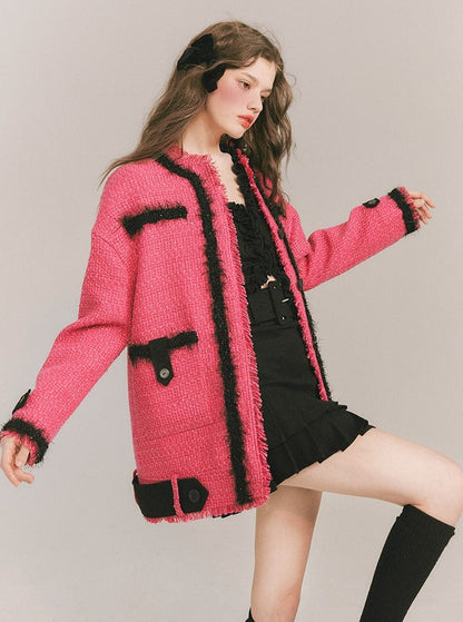 pink ink wool jacket