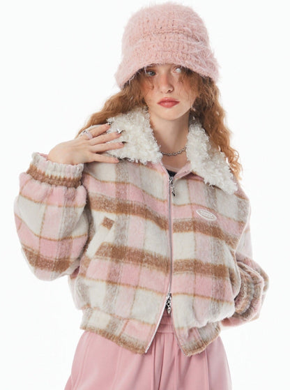 American Vintage Pink Plaidjacke