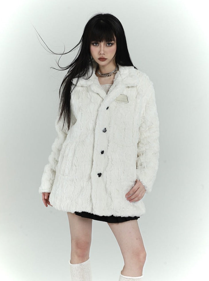 Lamb mid-length padded coat