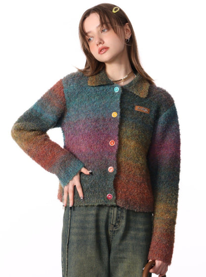 Wool retro cardigan sweater jacket